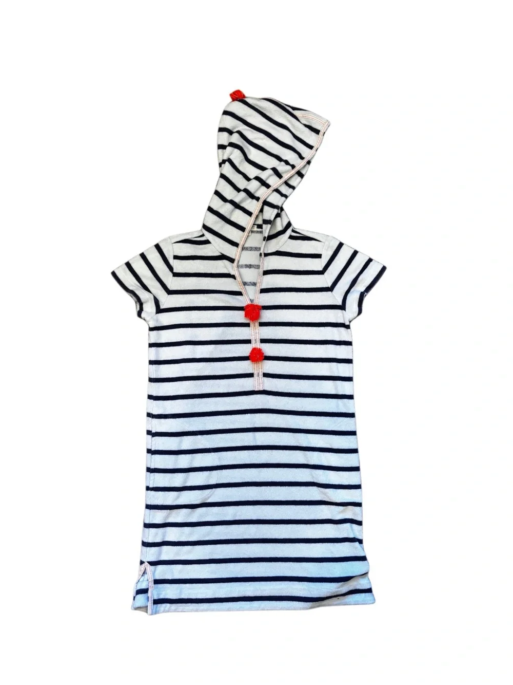 Crewcuts Navy and White Striped Hooded Cover-Up